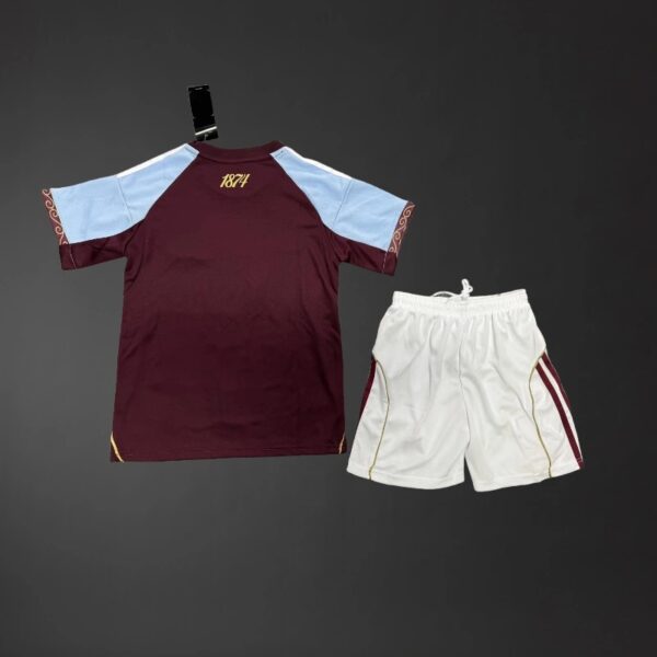 Aston Villa 2025/26 Kids Home Kit – Full Youth Set