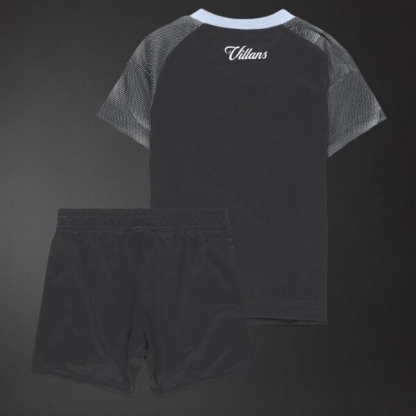 Aston Villa 2025/26 Kids Away Black Kit Set