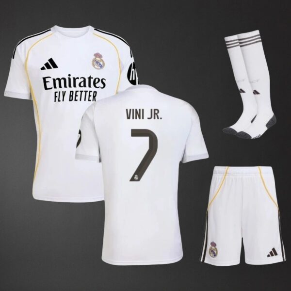 Real Madrid 2025/26 Home Kids Kit – Official Style Edition
