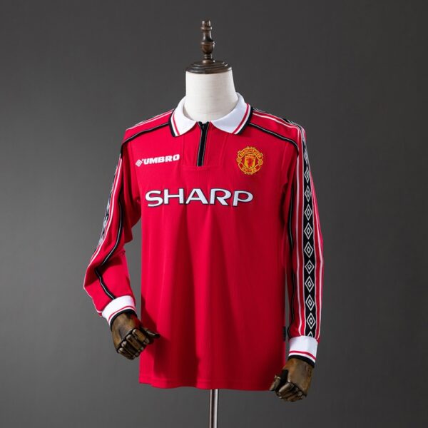 img_5965 Manchester United 1998/99 Home Long Sleeve Retro Jersey – Treble Winners Edition