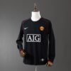 Manchester United 2007/08 Away Long Sleeve Retro Jersey – Black Champions Edition