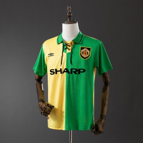 Manchester United 1992/94 Yellow & Green Retro Jersey – Classic Newton Heath Inspired Edition