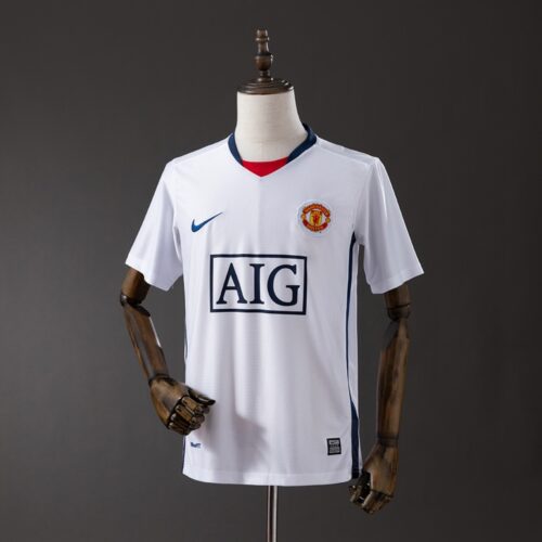Manchester United 2008/09 Away White Retro Jersey – European Edition