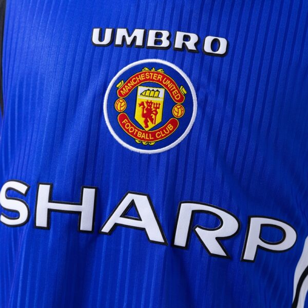 Manchester United 1996/98 Blue Away Retro Jersey – Classic 90s Edition