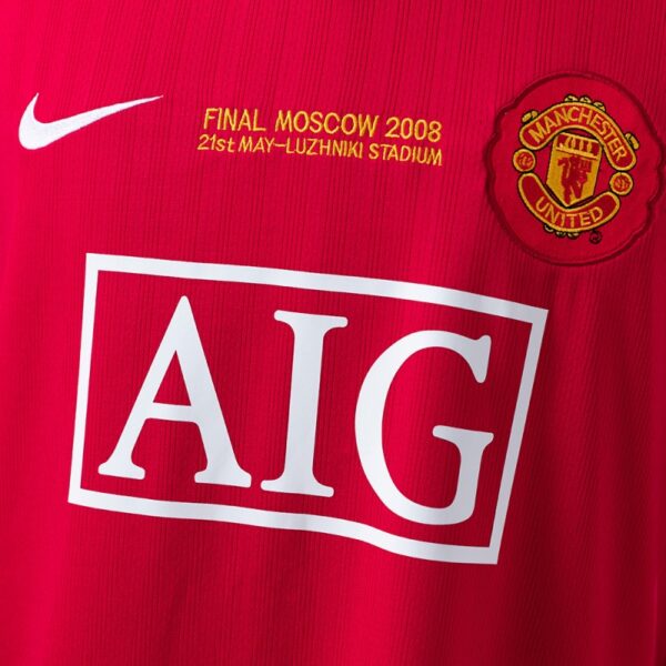 Manchester United 2007/08 Home Champions League Edition Retro Jersey – Moscow Final Edition