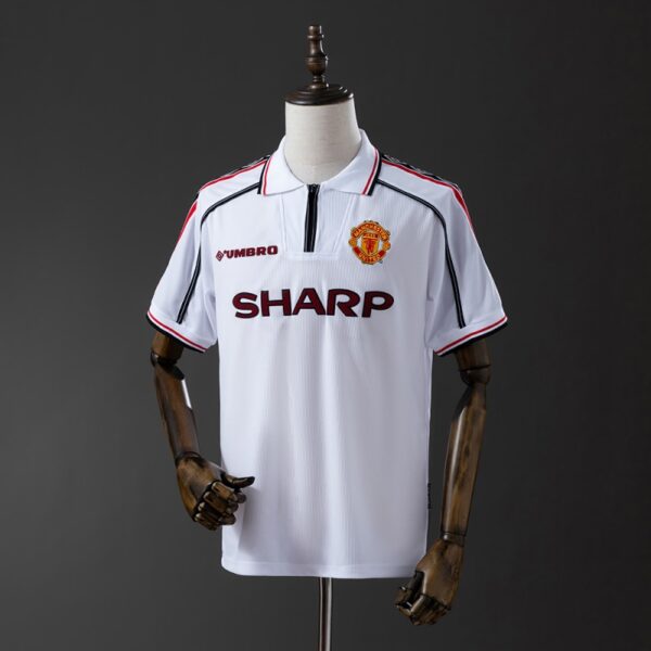 Manchester United 1998/99 Away White Retro Jersey – Treble Season Edition