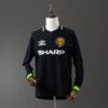 img_6488 Manchester United 1998/99 Second Away Black Long Sleeve Retro Jersey – Treble Edition