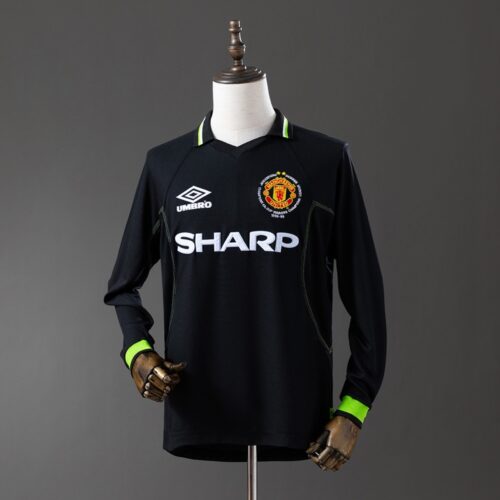 Manchester United 1998/99 Second Away Black Long Sleeve Retro Jersey – Treble Edition