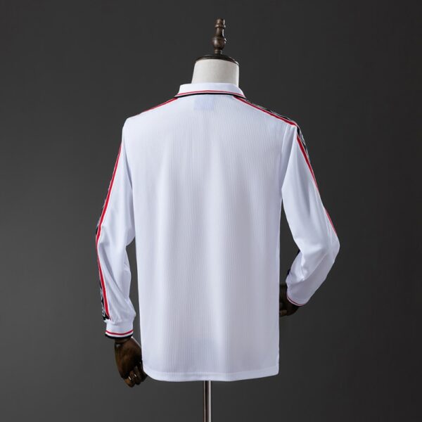 Manchester United 1998/99 Away White Long Sleeve Retro Jersey – Treble Edition