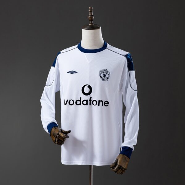 Manchester United 2000/01 Away White Long Sleeve Retro Jersey – Classic Champions Edition