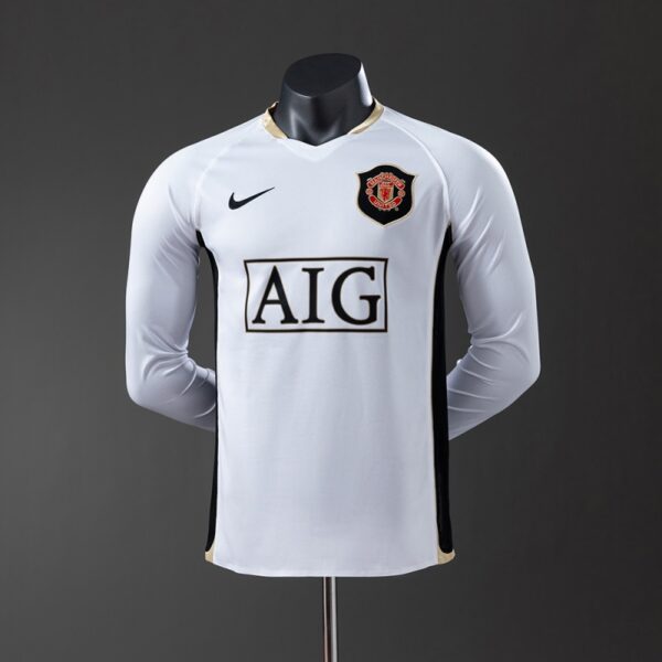 img_6524 Manchester United 2006/07 Away White Long Sleeve Player Version Retro Jersey – Elite Fit Edition