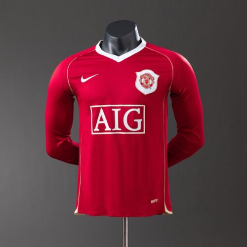 Manchester United 2006/07 Home Long Sleeve Player Version Retro Jersey – Elite Fit Edition