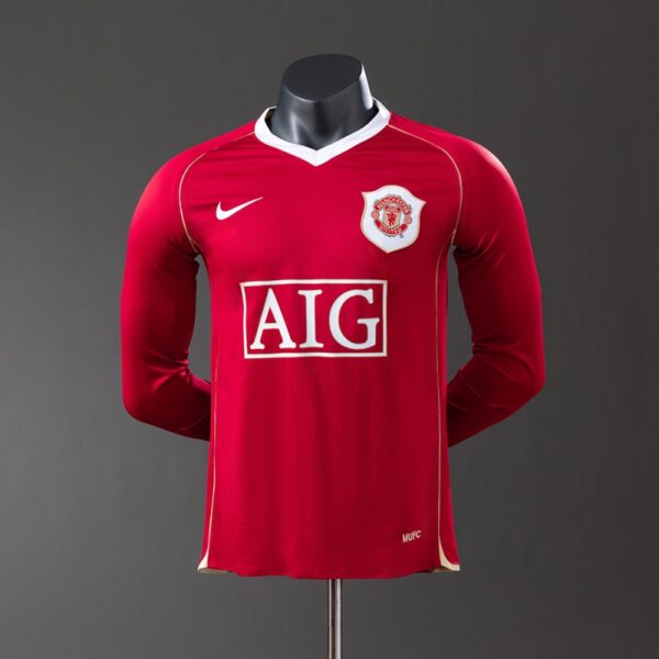 Manchester United 2006/07 Home Long Sleeve Player Version Retro Jersey – Elite Fit Edition