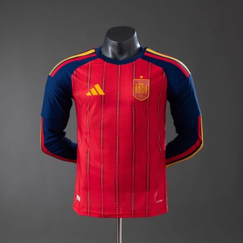 Spain 2026 Home Long Sleeve Player Version Jersey – Authentic Match Edition