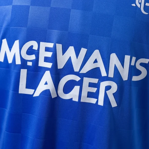 Rangers 1987/88 Home Retro Jersey – Blue Button Collar Classic