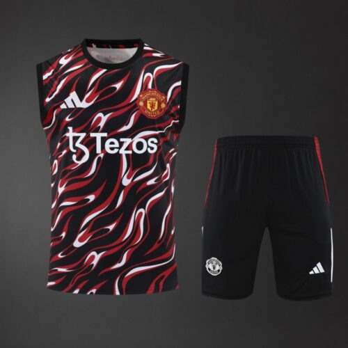 Manchester United 2025/26 Red & Black Training Vest – Official Style Sleeveless Kit