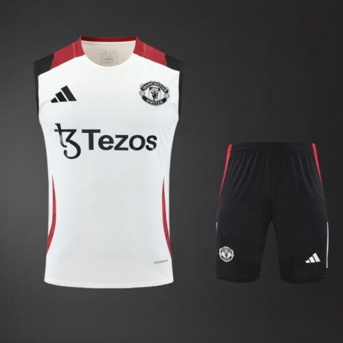 Manchester United 2025/26 White Training Vest – Official Style Sleeveless Kit