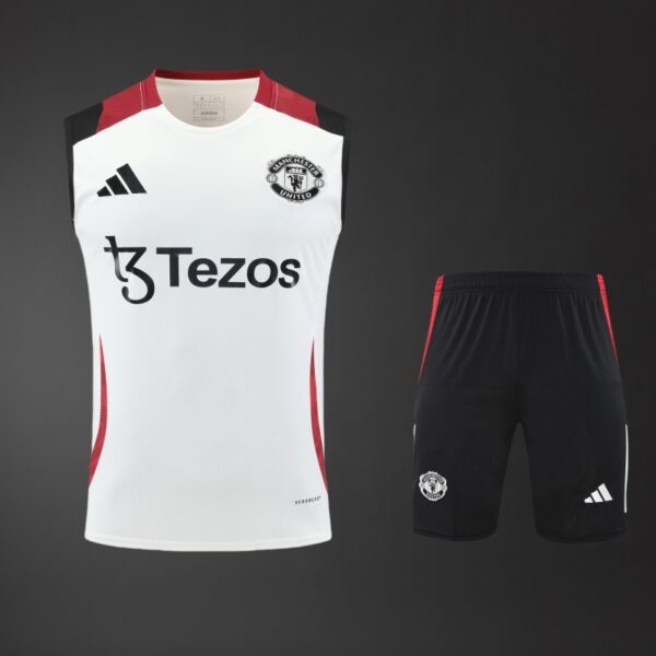 Manchester United 2025/26 White Training Vest – Official Style Sleeveless Kit