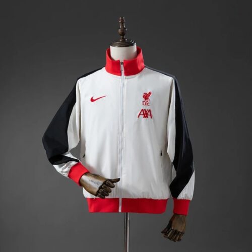 Liverpool 2025/26 Off-White Windbreaker Jacket – Official Style Training Outerwear