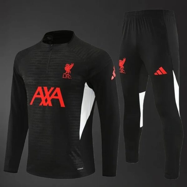Liverpool 2025/26 Adult & Kids Long Sleeve Black Training Tracksuit – Full Training Set