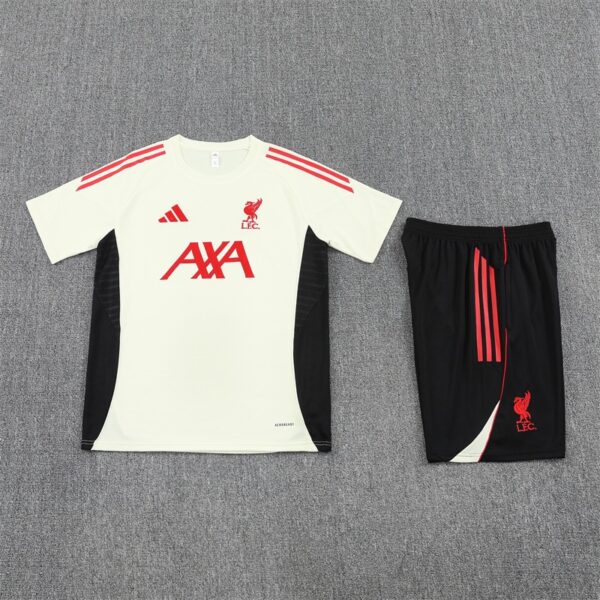 Liverpool 2025/26 Short Sleeve White Training Kit – Adult & Kids Set