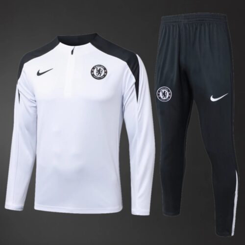 Chelsea 2025/26 Player White Training Tracksuit – Adult & Kids Sizes