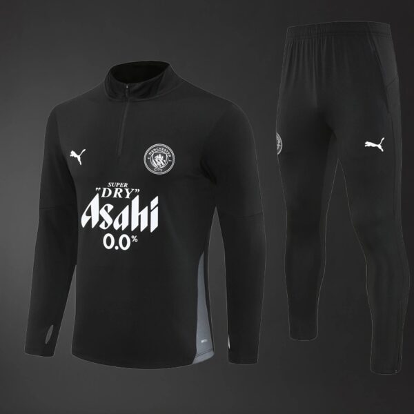 Manchester City 2025/26 Black Adult Training Tracksuit – Official Style Training Set
