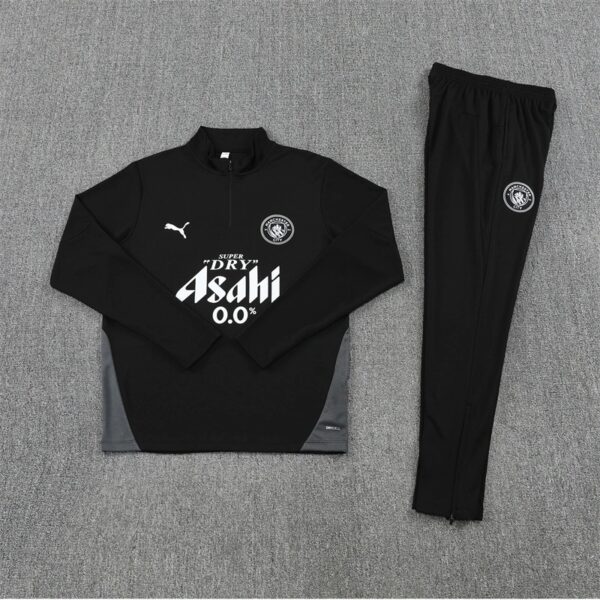 Manchester City 2025/26 Black Adult Training Tracksuit – Official Style Training Set