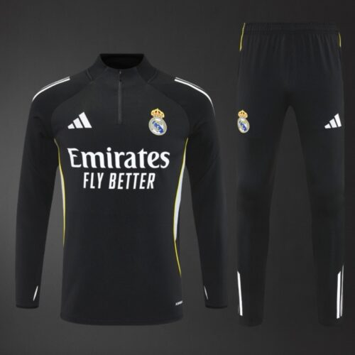 img_1969 Real Madrid 2025/26 Training Tracksuit Kit – Adult & Kids – Full Training Set Black