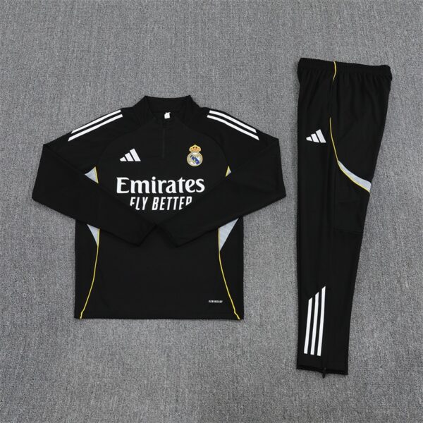 img_1970 Real Madrid 2025/26 Training Tracksuit Kit – Adult & Kids – Full Training Set Black