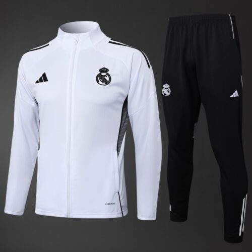 Real Madrid 2025/26 Training Tracksuit White – Adult & Kids – Full Zip