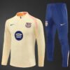 Barcelona 2025/26 Adult & Kids Training Tracksuit – Beige 1/4 Zip