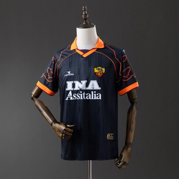 AS Roma 1999/00 Black Away Retro Jersey – Classic Serie A Edition