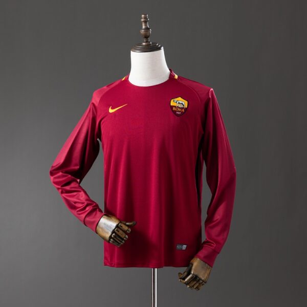 AS Roma 2017/18 Home Long Sleeve Retro Jersey – Classic Giallorossi Edition