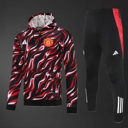 Manchester United 2025/26 Hooded Red Long Sleeve Tracksuit – Elite Training Edition