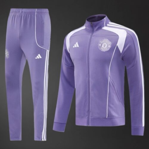 Manchester United 2025/26 Adult Purple Long Sleeve Tracksuit – Elite Training Edition