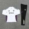 Manchester United 2025/26 White & Purple Training Tracksuit – Adult & Kids Set