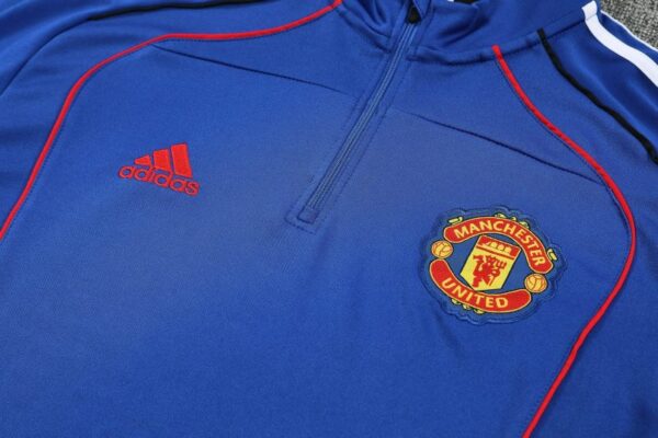 Manchester United 2025/26 Training Tracksuit Blue 1/4 Zip– Adult & Kids Set