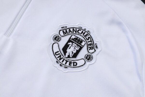 Manchester United 2025/26 Training Tracksuit White 1/4 Zip– Adult & Kids Set