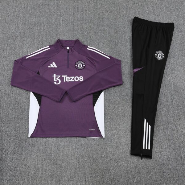 Manchester United 2025/26 Training Tracksuit Purple 1/4 Zip– Adult & Kids Set