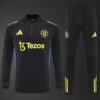 Manchester United 2025/26 Training Tracksuit Black & Yellow 1/4 Zip– Adult & Kids Set