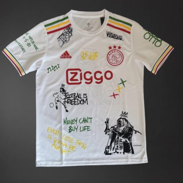 Ajax 2025/26 Jersey – Bob Marley Special Edition White