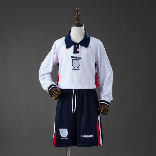 0d6a79b7 1998 England Home Retro Football Shirt Kids Kit – Classic Edition