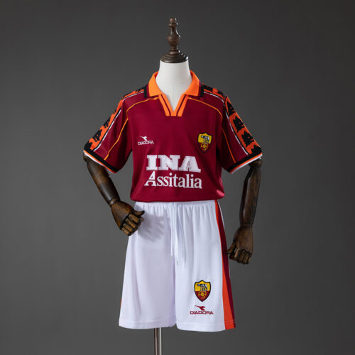 568bb8d4 AS Roma 1998/99 Home Football Kids Kit – Retro Classic Edition