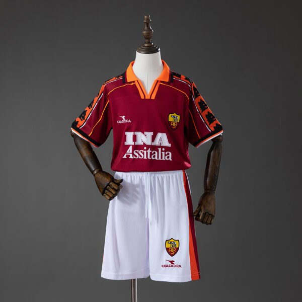568bb8d4 AS Roma 1998/99 Home Football Kids Kit – Retro Classic Edition