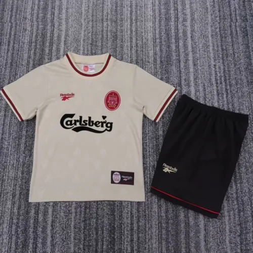 82541A4D-79CB-DEC5-AE97-4A843DE20F00 1996/97 Retro Liverpool Away Football Shirt Kids Kit – Classic Edition